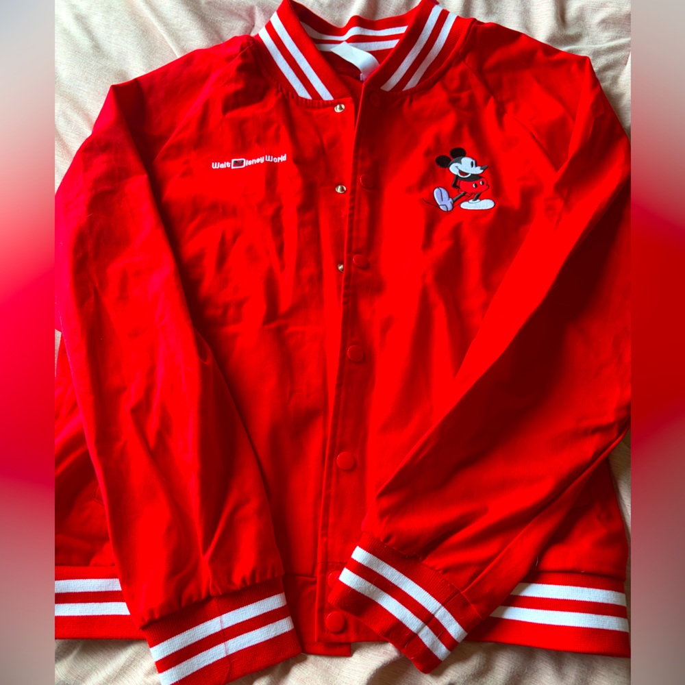 Disney Red Mickey Mouse Varsity Bomber Jacket